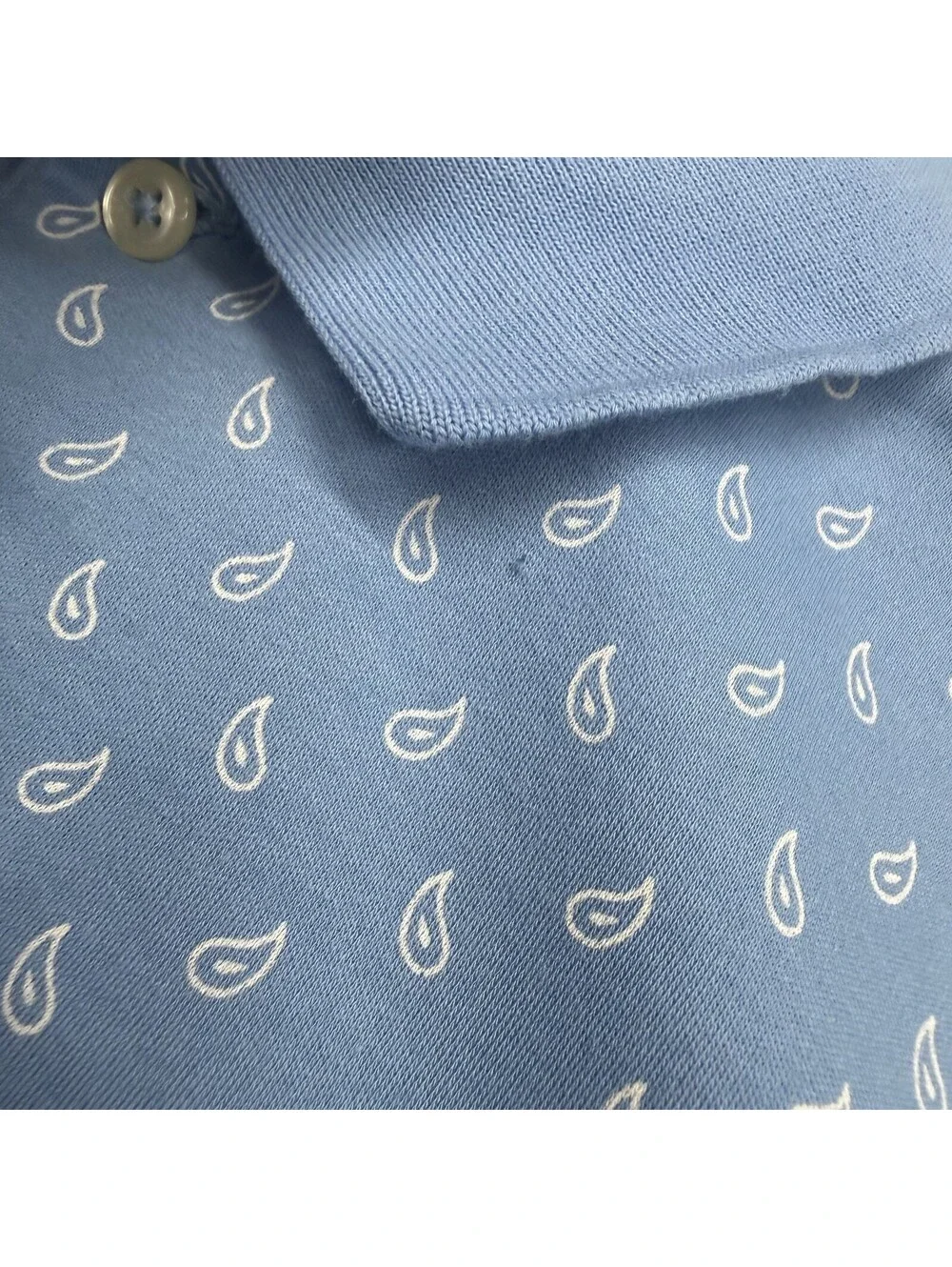 Polo Ralph Lauren Shirt Mens M Classic Fit Blue Paisley Geometric AOP Preppy